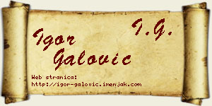 Igor Galović vizit kartica